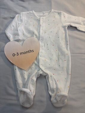 Next Baby - White Velour Onesie Sleeper